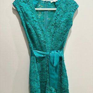 Luxxel Turquoise Lace Romper